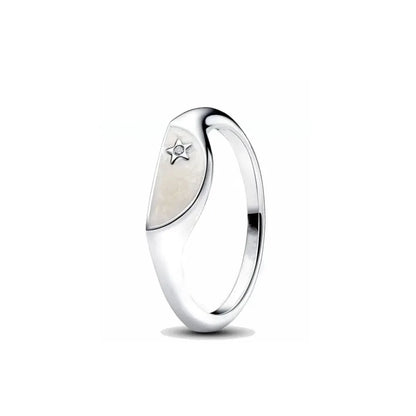 Elegant 2024 Silver Heart Charm Rings for Women P2142