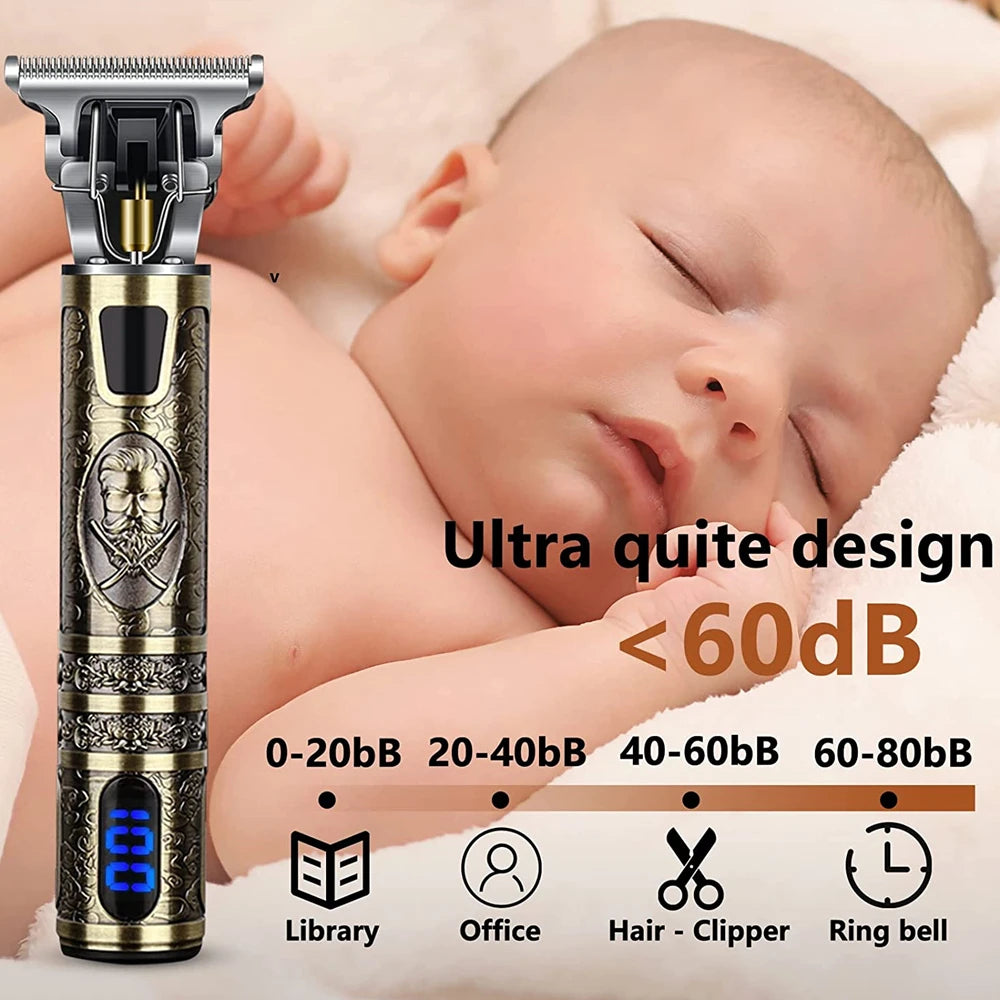 V-Vimika T9 Electric Hair Clipper with LCD Display Stainless Steel Precision Trimmer for Men Fast Charging Wet and Dry Use