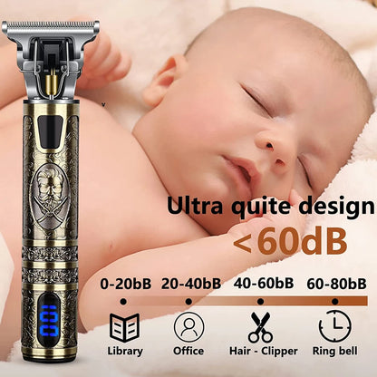 V-Vimika T9 Electric Hair Clipper with LCD Display Stainless Steel Precision Trimmer for Men Fast Charging Wet and Dry Use