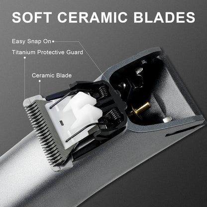 Electric Groin Hair Trimmer for Men with Replaceable Blade black