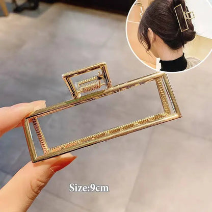 Geometric Metal Hair Claw Clips for Women Fashionable Zinc Alloy Hairpins