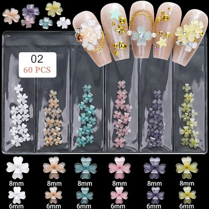 Kawaii Lollypop 3D Nail Art Charms Set with Resin Butterfly and Bear Rhinestones