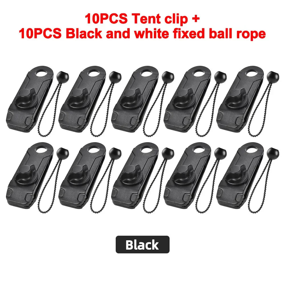 10PC Awning Clamp Tarp Clips Heavy Duty Fasteners for Camping 10PCS Black Set 2