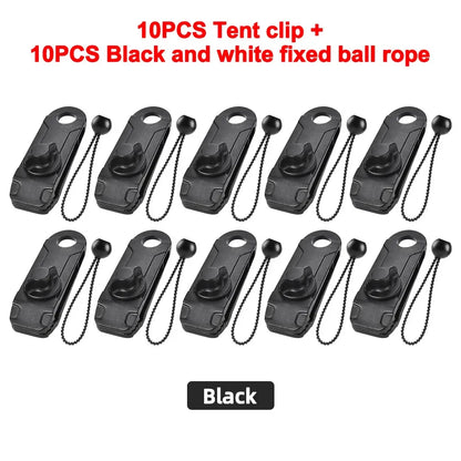 10PC Awning Clamp Tarp Clips Heavy Duty Fasteners for Camping 10PCS Black Set 2