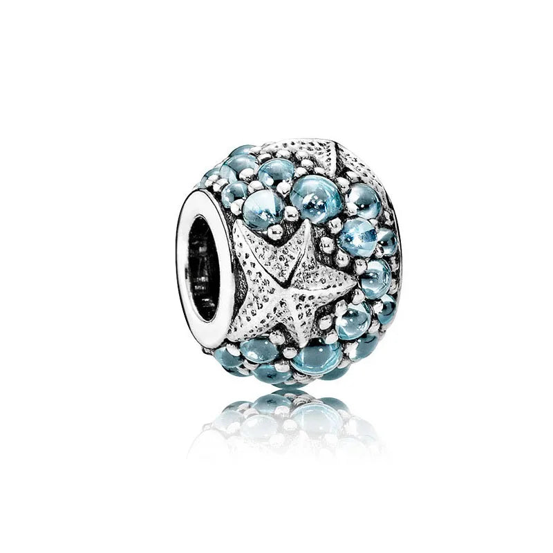European Zircon Charm Beads 925 Silver Pendant Necklace for Women Gift P1298