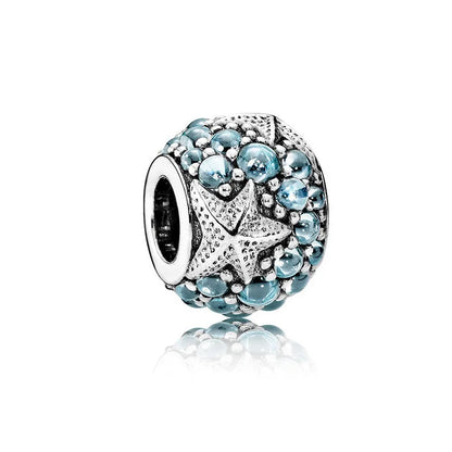 European Zircon Charm Beads 925 Silver Pendant Necklace for Women Gift P1298