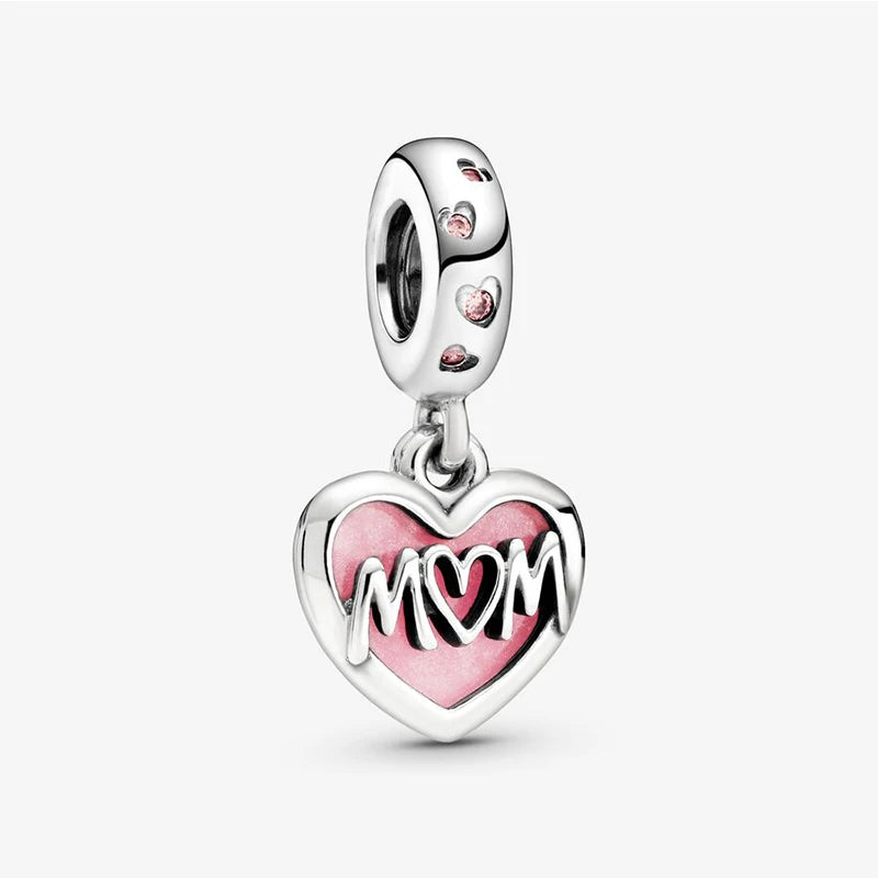 Romantic Heart Bead Pendant Set for Charm Bracelets and Necklaces Thanksgiving Jewelry Gift for Women BD38