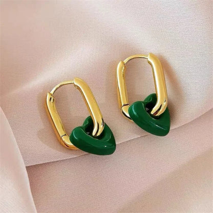 Chic Red Heart Drop Earrings for Women and Girls - Fashion Geometric Love Jewelry