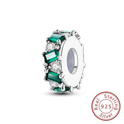 925 Sterling Silver Owl Bow Zircon Charm Beads Pendant