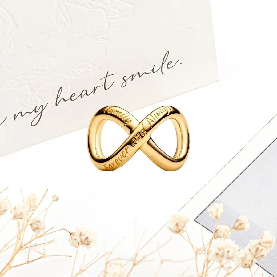 Sparkling Gold Safety Chain Infinity Snake Charm Beads