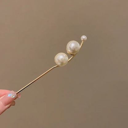Vintage Rose Flower Crystal Hairpin Stick for Women Fashion Alloy Headwear