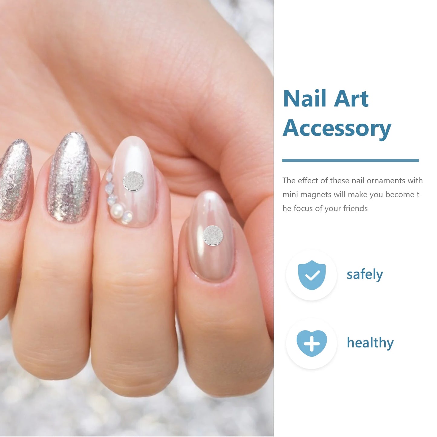 Mini Rotating Star Nail Charms Set with Rhinestones and 3D Studs