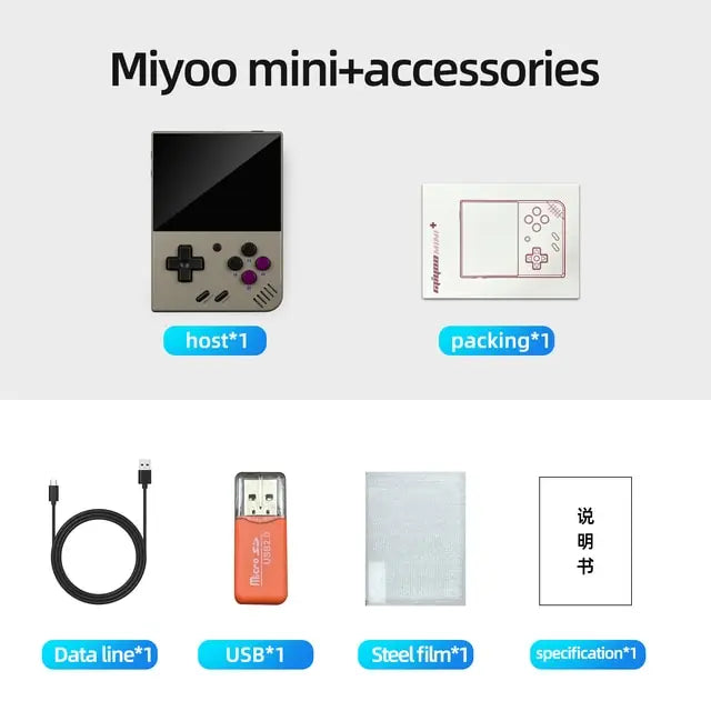 MIYOO Mini Plus V2 Portable Retro Handheld Game Console 3.5 Inch IPS 640x480 Linux System 64GB 128GB Preloaded 15K 25K Games Classic Gift