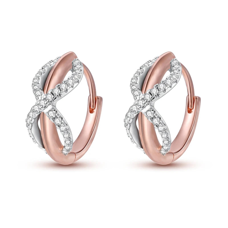 Sterling Silver Heart Zircon Hoop Earrings for Women