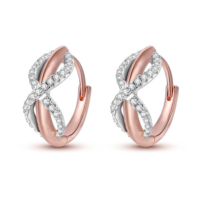 Sterling Silver Heart Zircon Hoop Earrings for Women