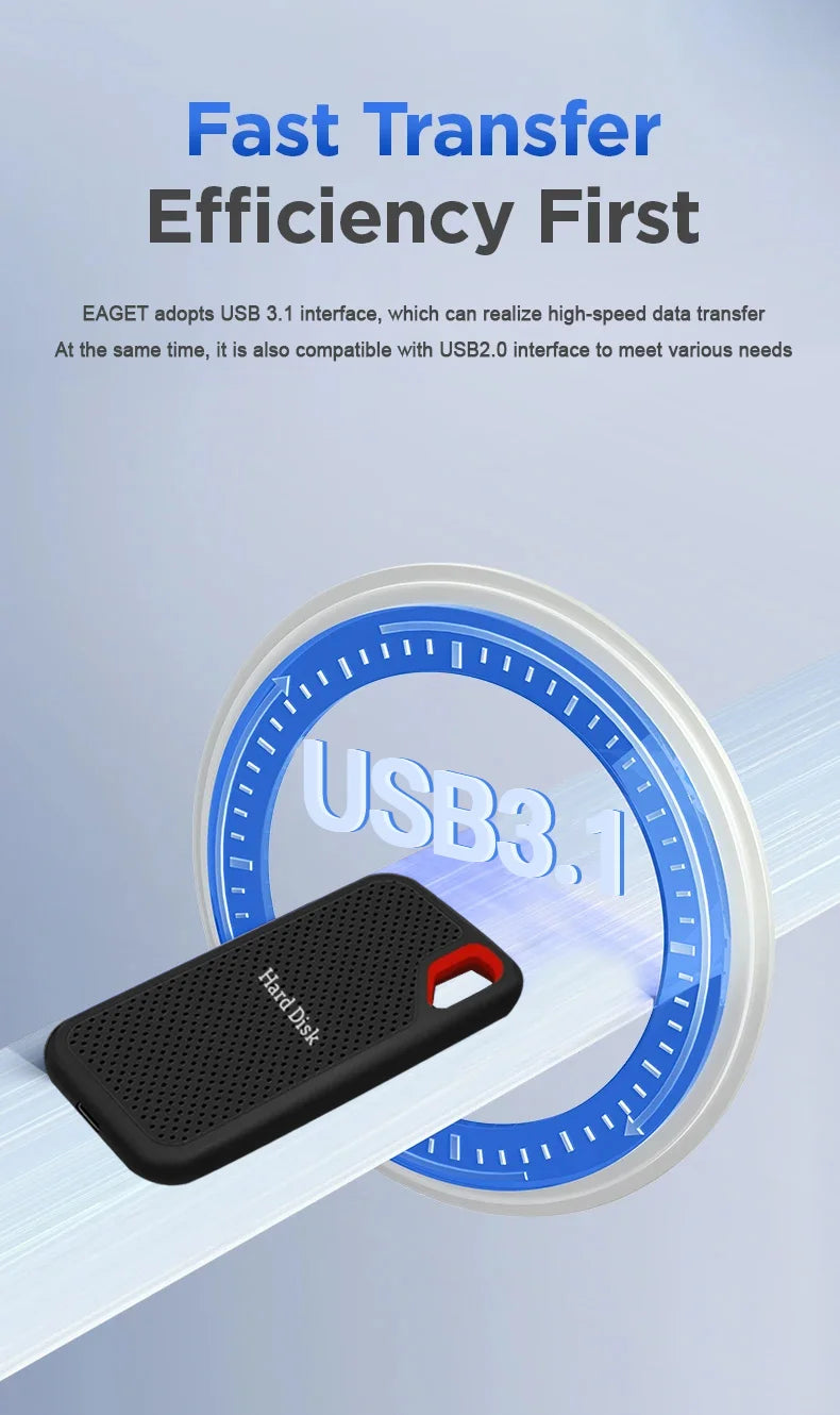 AEVYVKV Portable 1TB SSD External Solid State Drive High Speed 4TB Hard Disk Large Capacity 128TB Storage Compatible with Laptops Phones and Mac