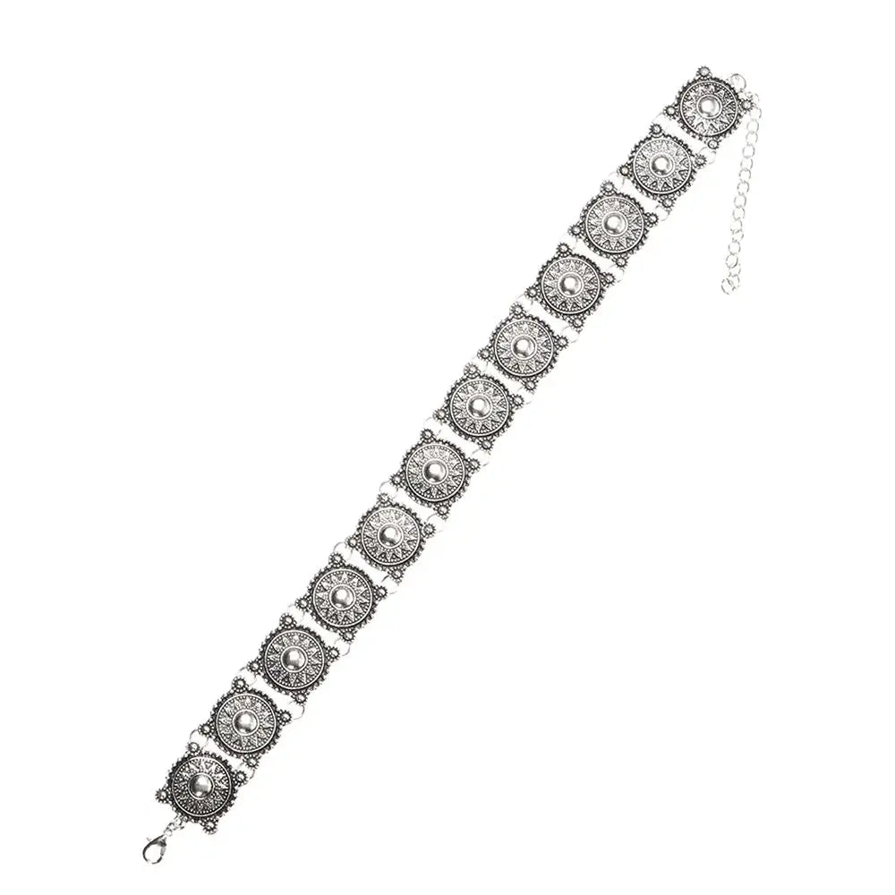 Vintage Fashion Choker Necklace And Bracelet Set For Women
