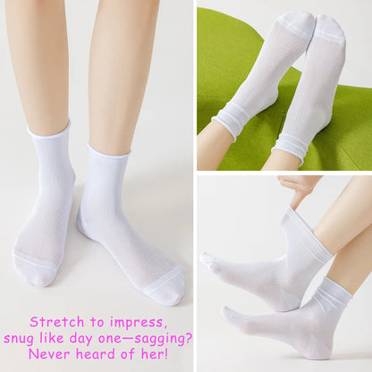 6 Pairs Summer Modal Ice Silk Cooling Mid Crew Socks