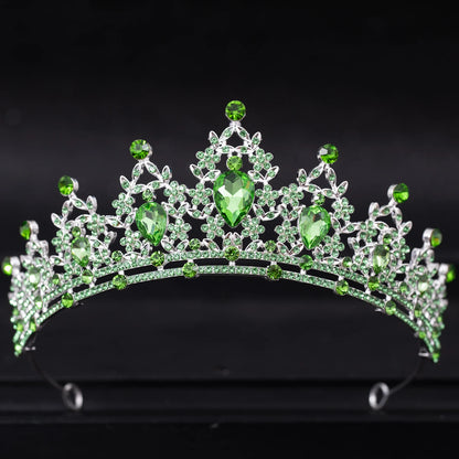Elegant Crystal Bridal Tiara Crown for Weddings Silver Diadem Veil Headpiece Jewelry