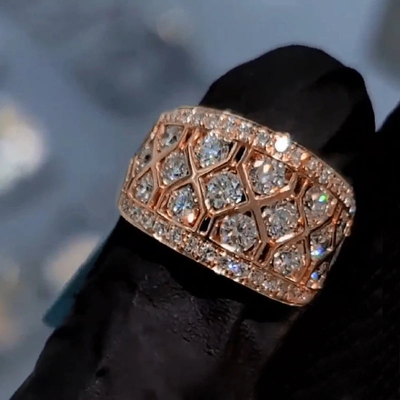 Huitan Bling Cubic Zirconia Wedding Rings for Women Fashionable Engagement Jewelry