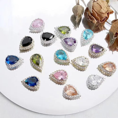 Luxury Zircon Nail Art Charms Set with Random Multi-Shape Crystal Rhinestones for 3D Nail Decoration