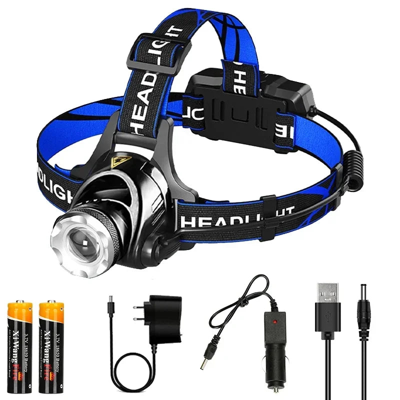 Super Bright LED Induction Headlamp USB Rechargeable Waterproof Torch Type1 package B