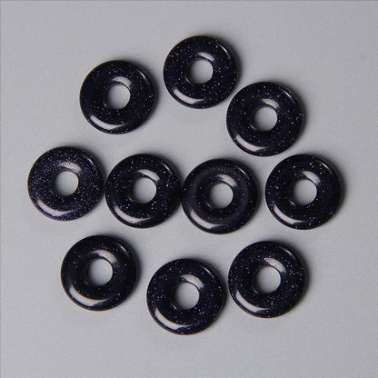 Elegant Labradorite Jade Agate Donut Beads Set for Jewelry Crafting 18mm 5pcs