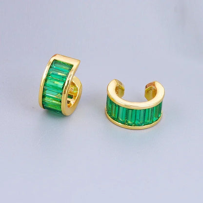 Crmya Gold-Color Cubic Zirconia Hoop Earrings Set for Women Fashion Jewelry 2023