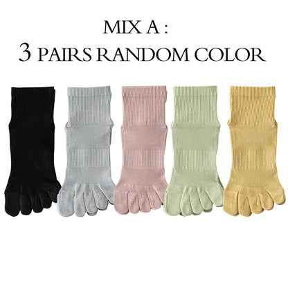 3 Pairs Womens Toe Separator Socks Cotton Antibacterial