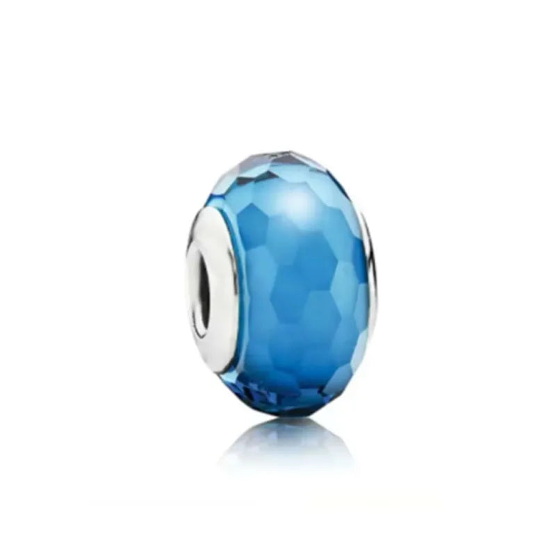 2025 Trendy 925 Silver Colorful Glass Beads for European Bracelets DIY Exquisite Jewelry
