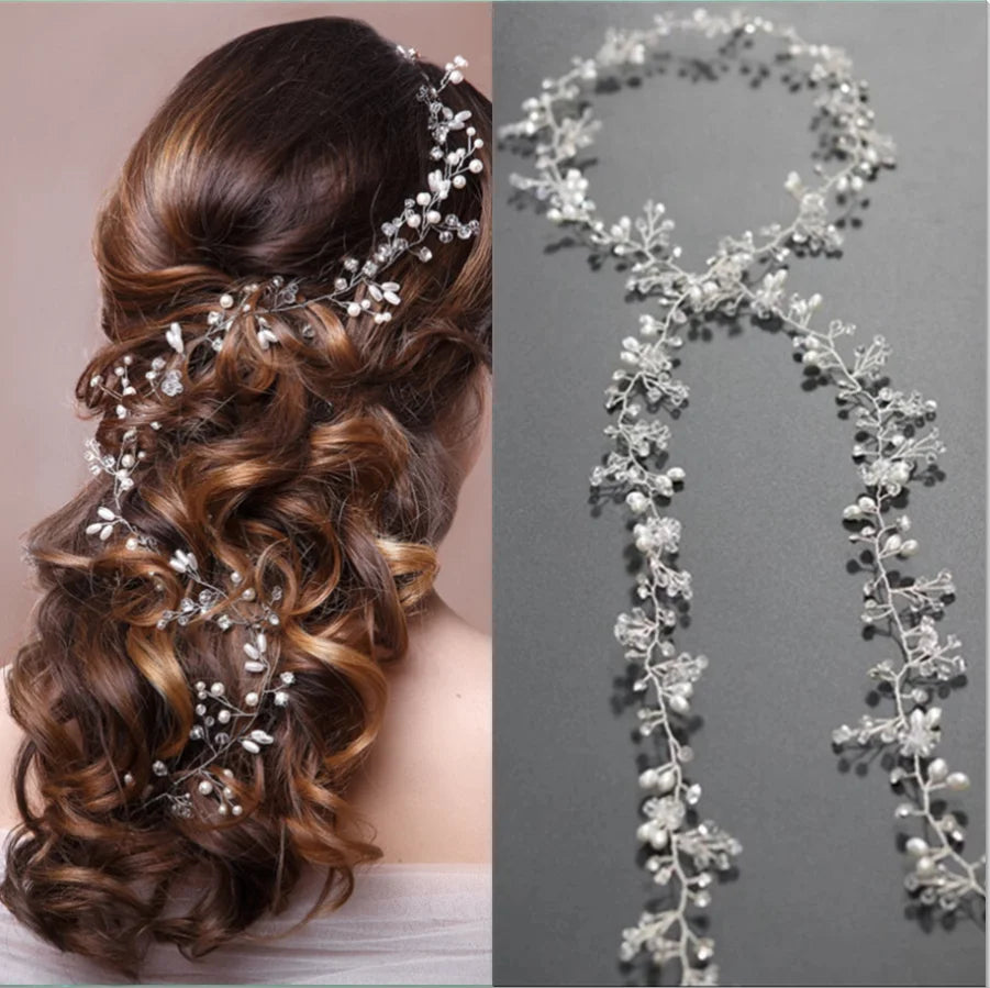 Elegant Pearl Bridal Tiara Headband for Weddings and Photography