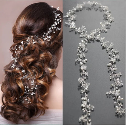 Elegant Pearl Bridal Tiara Headband for Weddings and Photography