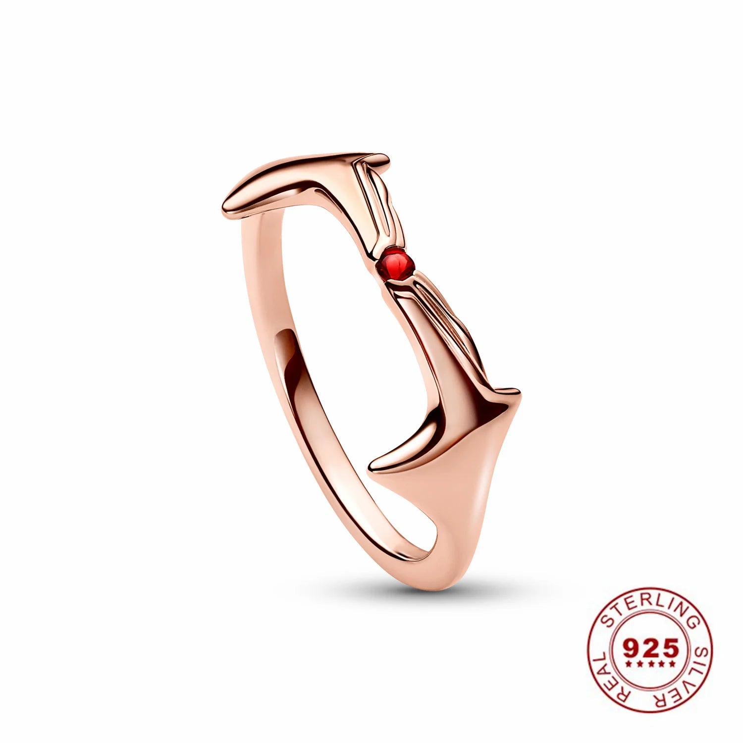 Crown 925 Sterling Silver Stackable Ring with Shiny Rose Gold Zircon for Women Elegant Fashion Jewelry and Wedding Party Gifts PAR016-A
