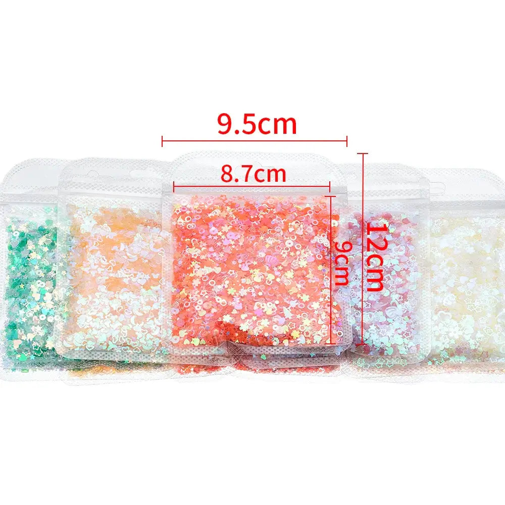 20 Gram 3 to 6 Millimeter Mixed Glitter Sequins Epoxy Resin Filler Material