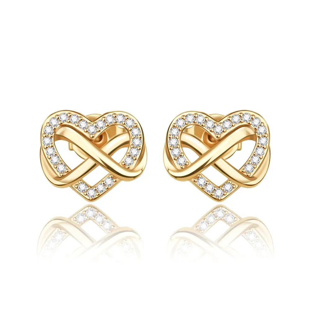 925 Sterling Silver Luxury Heart Sun Moon Stud Earrings Bow Butterfly Crab Clip Set for Women Party Jewelry Gifts