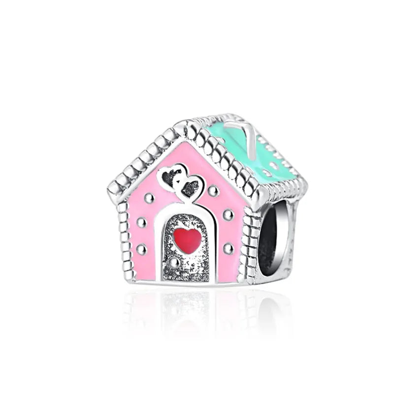 Spring Butterfly Heart Enamel Flower Charm Bead for Bracelets and Necklaces