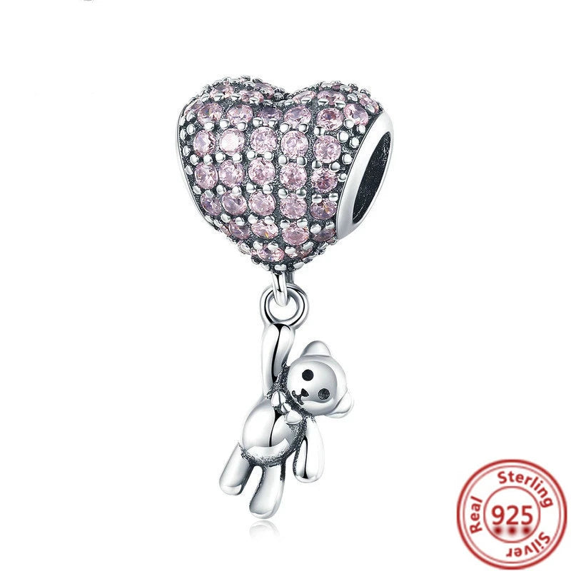 Sterling Silver Animal Charm Beads for Bracelets Featuring Unicorns, Squirrels, Elephants, Owls, Cats, Dogs, Lions, Bears and Rabbits Y740