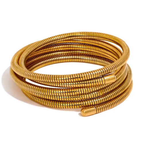 Yhpup Stainless Steel Stackable Multi Layer Bracelet Bangle