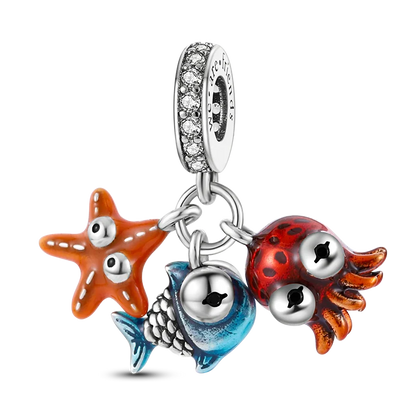 925 Sterling Silver Sea Turtle Dangle Charm For Bracelet