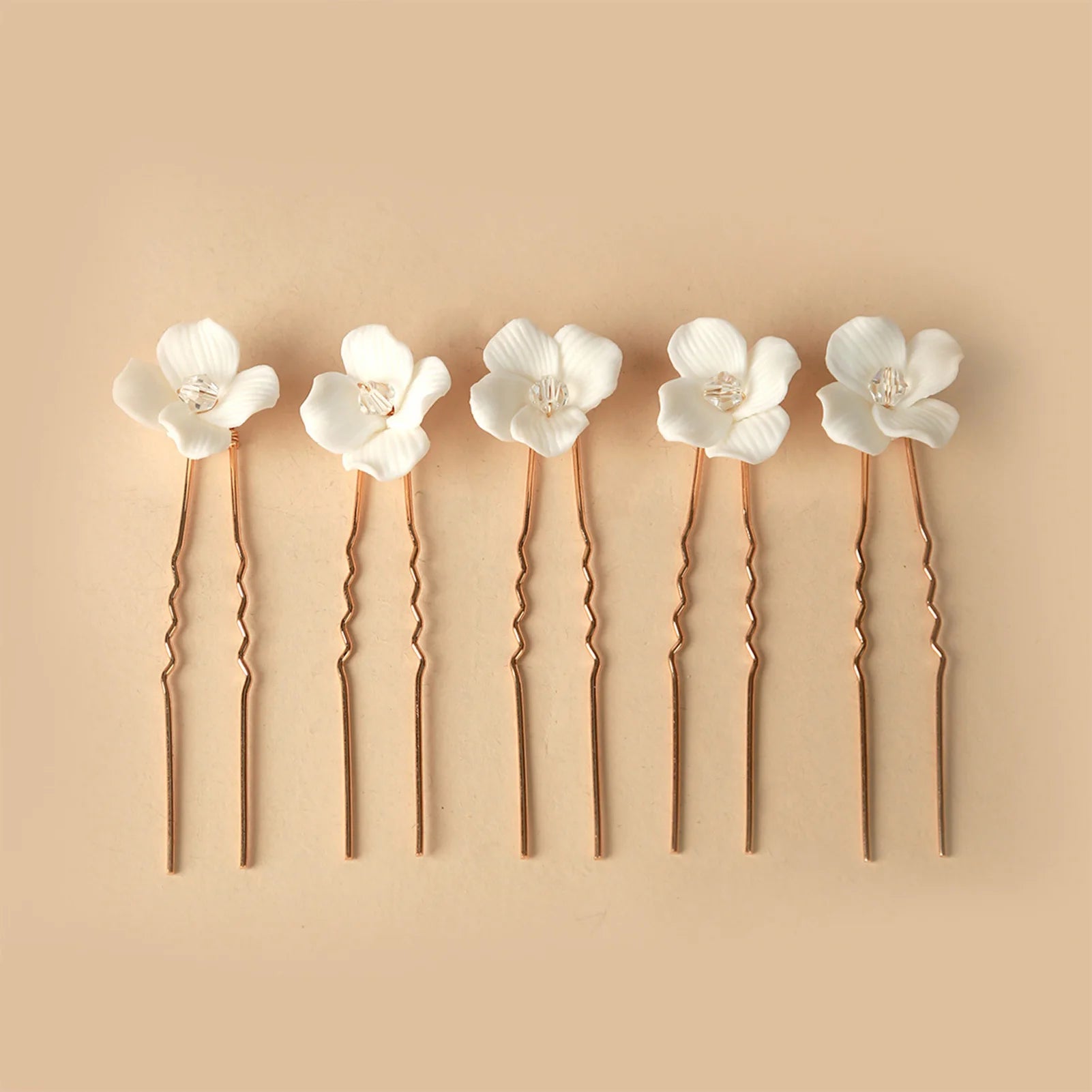 Elegant Bride U-Shaped Hair Sticks - Top-Rated Porcelain Flower Hairpins for Stunning Wedding Looks