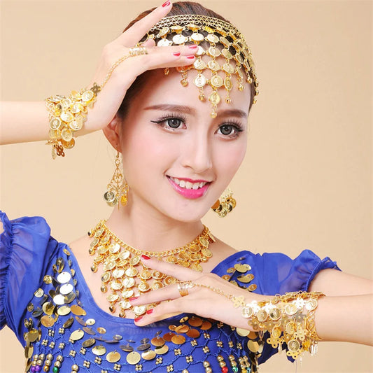 Indian Dance Jewelry Set Necklace Earrings Bangle Hairband
