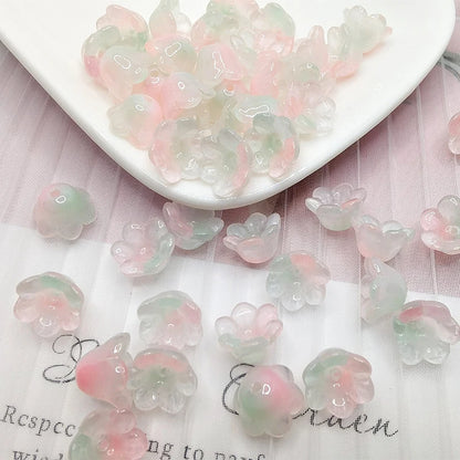30 Piece Colorful Flower Shape Glass Beads for DIY Jewelry Making and Handmade Accessories