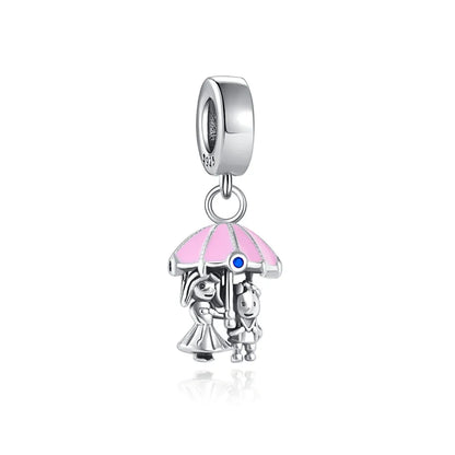 Spring Butterfly Heart Enamel Flower Charm Bead for Bracelets and Necklaces
