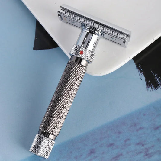 Yaqi Adjustable Stainless Steel Safety Razor For Men Chrome Gunmetal Finish