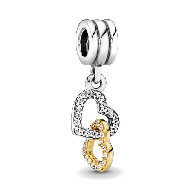 Elegant 925 Sterling Silver Bow Charm with Zircon for Mother's Day Bracelet