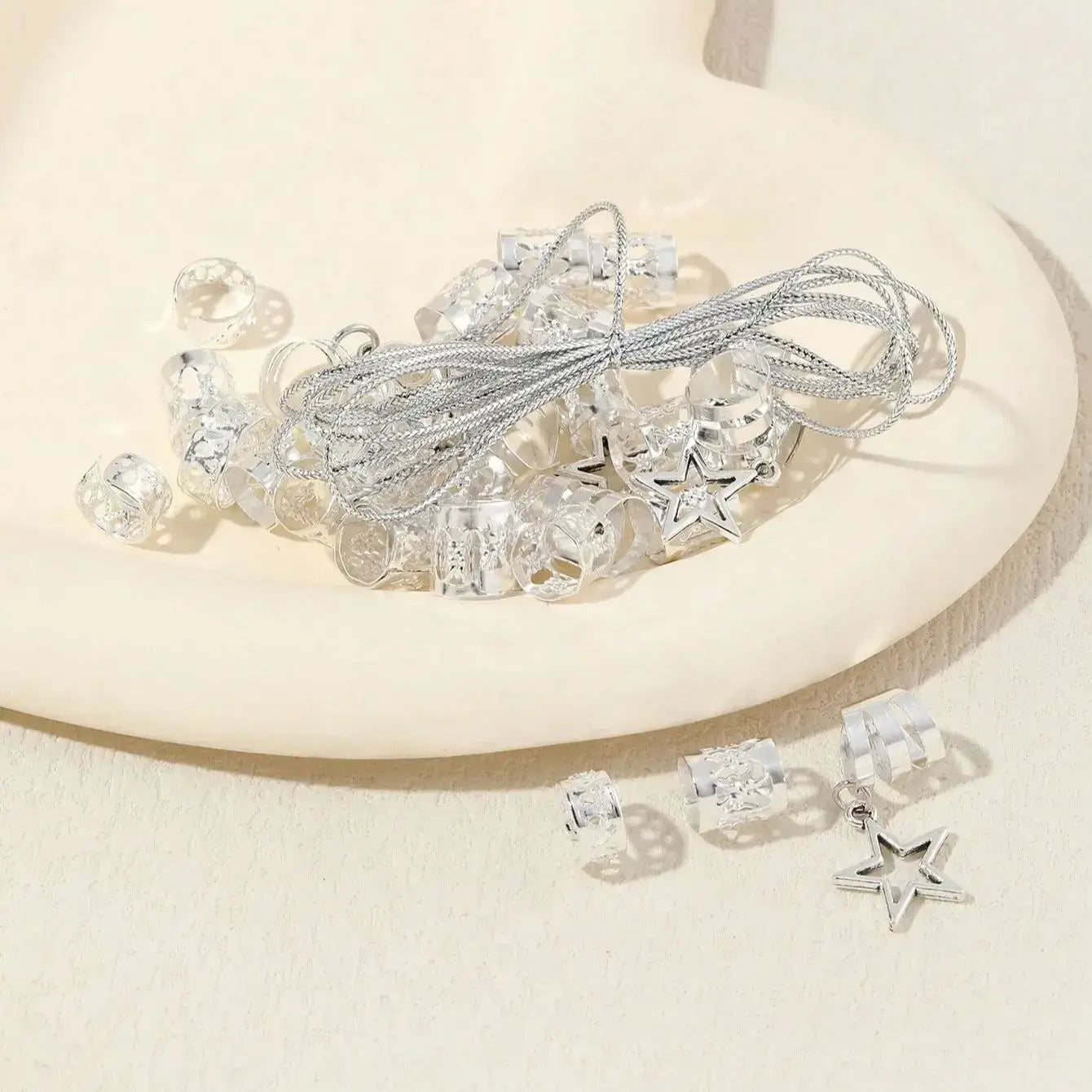 36pcs Star Hair Rings Braiding Cuffs Accessories for Dreadlocks and Braids colour2