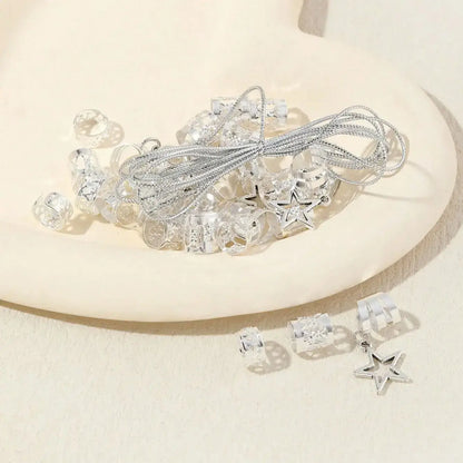 36pcs Star Hair Rings Braiding Cuffs Accessories for Dreadlocks and Braids colour2