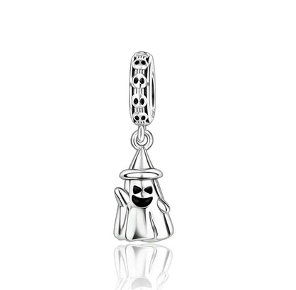 925 Sterling Silver Halloween Charms Pumpkin Ghost Witch Hat Pendant Beads for DIY Bracelet Necklace