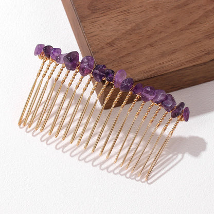 Crystal Bliss Hair Combs - Healing Quartz Stone Hair Accessories for Weddings & Special Occasions