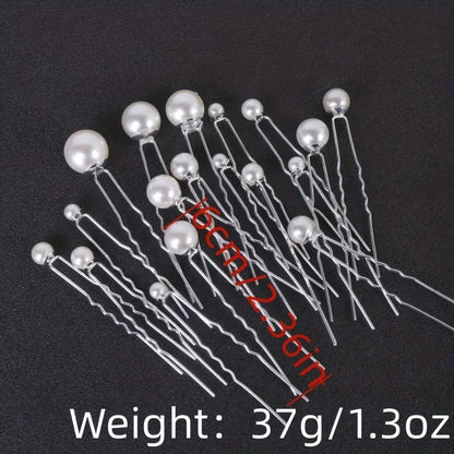 Elegant Pearl Hair Pins Set for Brides - 18 Pcs Bridal Hair Accessories with Fashionable Plant Design